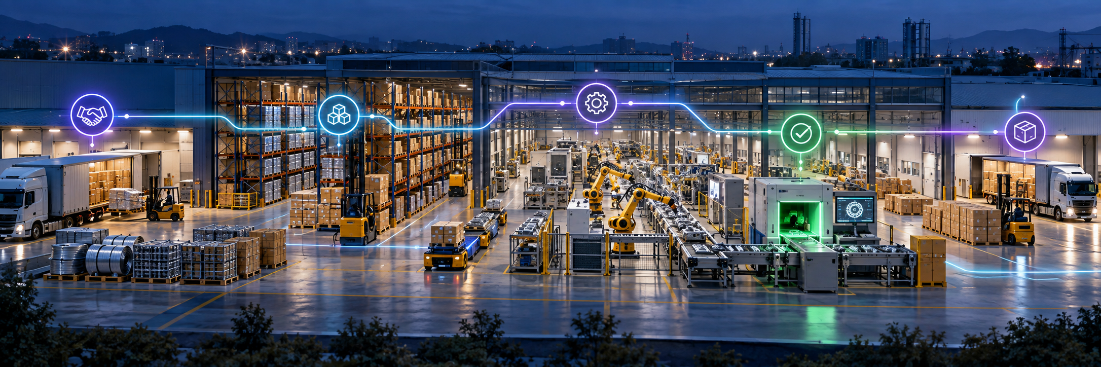 MAVA ERP ile bağlantılı satınalma, depo, üretim ve kalite operasyonu